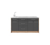 Vicco Bloc de Cuisine Fame-Line, Anthracite Haute Brillance, 150cm
