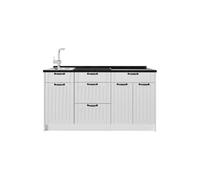 Vicco Bloc de Cuisine Fame-Line, Blanc Campagne/Blanc, 150cm