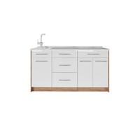 Vicco Bloc de Cuisine Fame-Line, Blanc Haute Brillance, 150cm