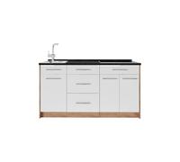 Vicco Bloc de Cuisine Fame-Line, Blanc Haute Brillance, 150cm