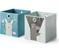 Vicco Boîte pliante , 30 x 30 cm Lot de 2, Bleu/Gris