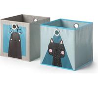Vicco Boîte pliante, gris/bleu, 30 x 30 cm Lot de 2