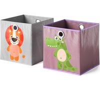 Vicco Boîte pliante , 30 x 30 cm Lot de 2, Gris/violet