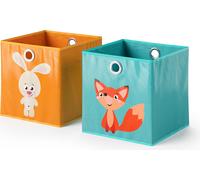 Vicco Boîte pliante , 30 x 30 cm Lot de 2, orange/bleu