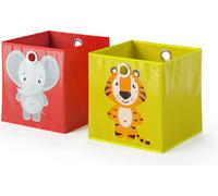 Vicco Boîte pliante , 30 x 30 cm Lot de 2, Rouge/jaune