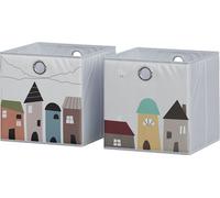 Vicco Boîte pliante , 30 x 30 cm (motif ville), Gris