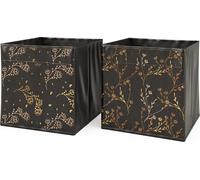 Vicco Boîte pliante , 30 x 30 cm Set de 2 options2, Noir/Or