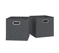 Vicco Boîte pliante, Anthracite, 30x30cm Set de 2, compatible avec les systèmes d'étagères Vicco avec œillet de préhension intégré