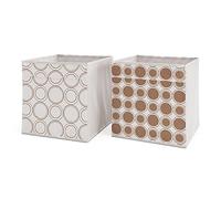 Vicco Boîte pliante, Blanc/Or, 30x30cm Set de 2, compatible avec les systèmes d'étagères Vicco avec œillet de préhension intégré