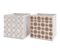 Vicco Boîte pliante, Blanc/Or, 30 x 30 cm Set de 2