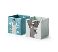 Vicco Boîte pliante, Bleu-gris, 30x30cm Lot de 2