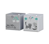 Vicco Boîte pliante, Gris (chats et oiseaux), 30x30cm (motif chats & oiseaux)