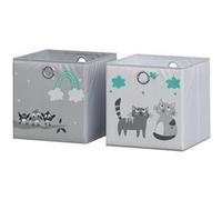 Vicco Boîte pliante , Gris (chats et oiseaux), 30x30cm (motif chats & oiseaux) Gris (chats et oiseaux) G