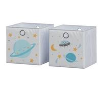 Vicco Boîte pliante, Gris, 30 x 30 cm (motif univers)