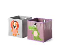 Vicco Boîte pliante, Gris/violet, 30 x 30 cm Lot de 2