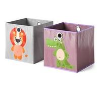 Vicco Boîte pliante, Gris/violet, 30 x 30 cm Lot de 2