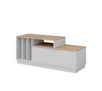 Vicco Buffet Bas Betti, Blanc/Sonoma, 120x49.9cm avec 1 Porte, Convient aux téléviseurs jusqu'à 55 Pouces et aux Accessoires multimédias