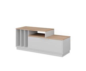 Vicco Buffet Bas Betti, Blanc/Sonoma, 120x49.9cm avec 1 Porte, Convient aux téléviseurs jusqu'à 55 Pouces et aux Accessoires multimédias