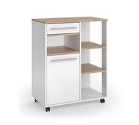 Vicco Buffet de Cuisine Pure, Blanc/Chêne Artisan, 72.2x90.8cm, avec étagères réglables en Hauteur pour Une Utilisation Flexible