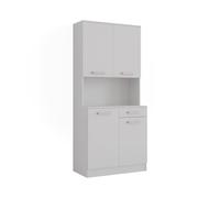 Vicco Buffet de Cuisine Raul, Blanc, 83.6x188.5cm avec 4 Portes & 1 tiroir