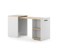Vicco Bureau Adam, Greige/Artisan, 60x50.4cm | extensible, avec surface de rangement ouverte pour le stockage de matériel d’écriture