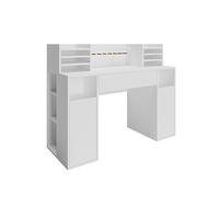 Vicco Bureau, Blanc, 126.8x50cm XL avec étagères