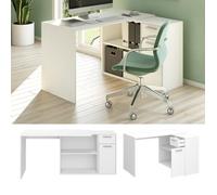 Vicco Bureau Bureau en angle Ensemble bureau + meuble Robin blanc Bureau informatique