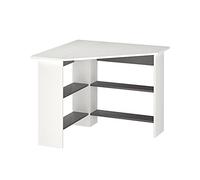 Vicco Bureau d'angle Arion, Blanc, 90x90cm, pour Une Utilisation Efficace de l'espace avec des Compartiments Ouverts