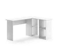 Vicco Bureau d'angle Carlo, Blanc, 136x112cm