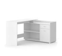 Vicco Bureau d'angle Noira, Blanc, 135x77cm