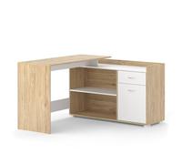 Bureau d'angle Noira, 135x77cm avec tiroir, Sonoma, Vicco 50117