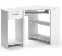 Vicco Bureau d'angle Odin, 83x76cm Set avec armoire PC, Blanc
