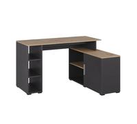 Vicco Bureau d'angle Rudy, Anthracite/Artisan, 135x110cm avec des étagères