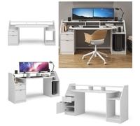 Vicco Table de Jeu Joel, Blanc, 180 x 66 cm