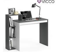 Vicco Bureau Leo avec étagère et plateau table de travail PC Blanc Anthracite