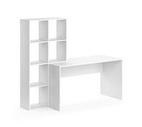 Vicco Bureau Mara, Blanc, 166.8x59cm | avec étagère latérale pour le rangement et l’organisation