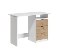Vicco Bureau "Meiko", Blanc/Chêne Artisan 105 x 50 cm | avec tiroirs, avec surface de travail et compartiment ouvert pour le rangement des matériaux