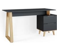 Vicco bureau Nautica, 138 x 60 cm avec tiroirs, L, Anthracite/Hêtre