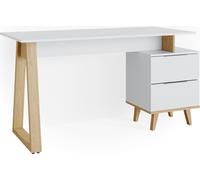 Vicco bureau Nautica, 138 x 60 cm avec tiroirs L, Blanc/Chêne