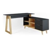 Vicco Bureau Nautica, Anthracite, 138x60cm avec tiroirs, XXL Anthracite G