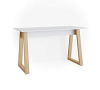 Vicco Bureau Nautica, Blanc, 138x60cm, adapté aux postes de Travail informatiques et à Une Utilisation en télétravail