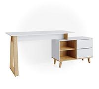 Vicco Bureau Nautica, Blanc, 138x60cm avec tiroirs XL, adapté aux postes de Travail informatiques et à Une Utilisation en télétravail