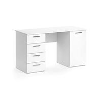 Vicco Bureau Nico, Blanc, 137x60cm, Convient comme Poste de Travail et Compatible avec des systèmes d’étagères