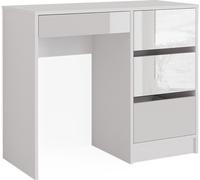 Vicco Bureau Sherry, 90 x 40 cm avec tiroirs, Blanc Haute brillance