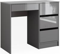 Vicco Bureau Sherry, 90 x 40 cm avec tiroirs, Gris Haute brillance