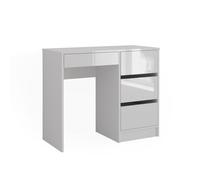 Vicco Bureau Sherry, Blanc Haute Brillance, 90x40cm avec tiroirs, adapté à Une Utilisation Peu encombrante dans Les Petits espaces de Travail