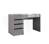Vicco Bureau Sherry, Gris Haute Brillance, 55x120cm avec tiroirs