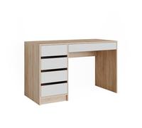 Vicco Bureau Sherry, Sonoma/Blanc, 55x120cm avec tiroirs, Convient comme Poste de Travail pour Le télétravail ou Les études