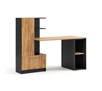 Vicco Bureau Tomy, Anthracite/Chêne de Force doré, 150x59cm Lot de 2avec roulettes et Tablette pour Accessoires informatiques