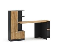 Vicco Bureau Tomy, Anthracite/Chêne de Force doré, 150x59cm Lot de 2pour Le Rangement et la présentation de Livres et de décorations